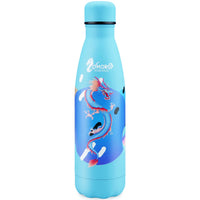 Stainless Steel Water Bottle 17 oz 500ml Blue Dragon Design Insulated for Hot and Cold Drinks BPA-Free Double Layer Vacuum