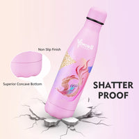 Stainless Steel Water Bottle 17 oz 500ml Pink Phoenix Design Insulated for Hot and Cold Drinks BPA-Free Double Layer Vacuum