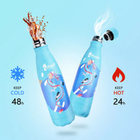 Stainless Steel Water Bottle 17 oz 500ml Blue Dragon Design Insulated for Hot and Cold Drinks BPA-Free Double Layer Vacuum