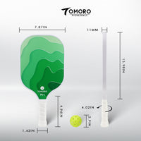 TOMORO Fiberglass Pickleball Paddles Ripple Green Set Dimensions