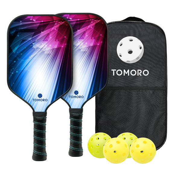 TOMORO Fiberglass Pickleball Paddle Technology Red F4 Set