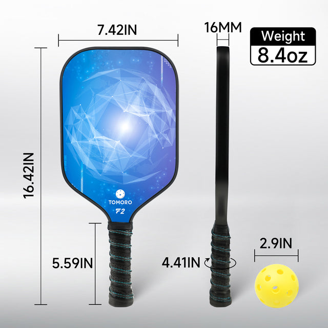 F2 Pickleball Paddle Dimensions