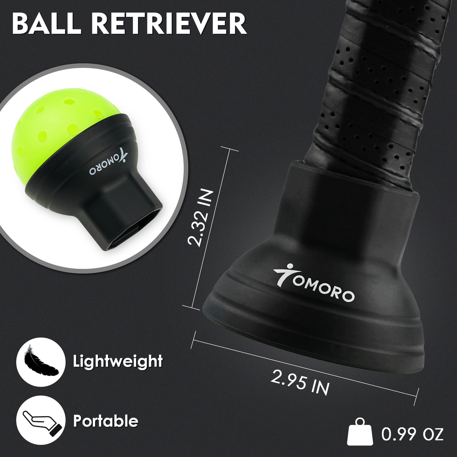 TOMORO Pickleball Ball Retriever Dimension