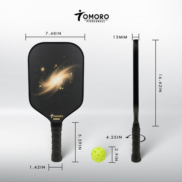 Front view of TOMORO Carbon Galaxy Pickleball Paddle"