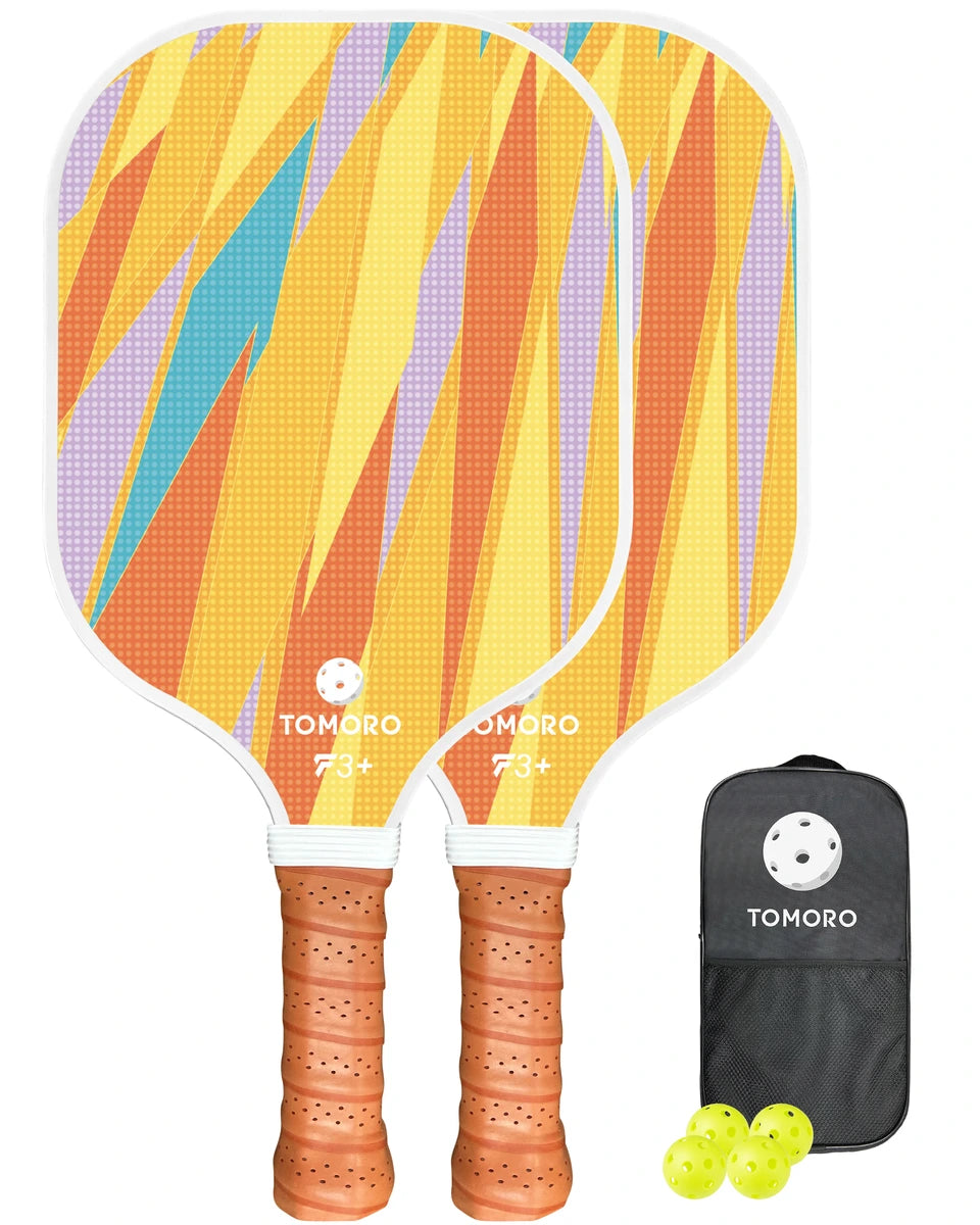 Pickleball Paddles Set 13mm Vitality Orange F3 for Beginners