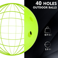 Lightweight outdoor pickleballs 